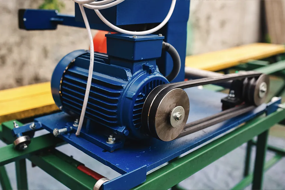 Traction machine inside elevator machine room