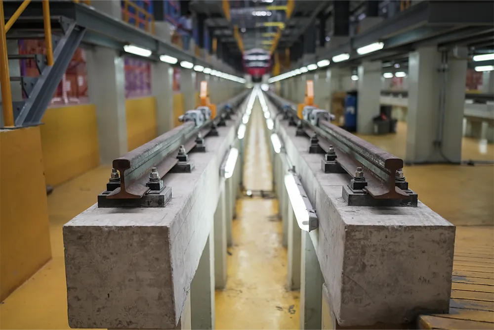 Concrete elevator shaft under construction in a building